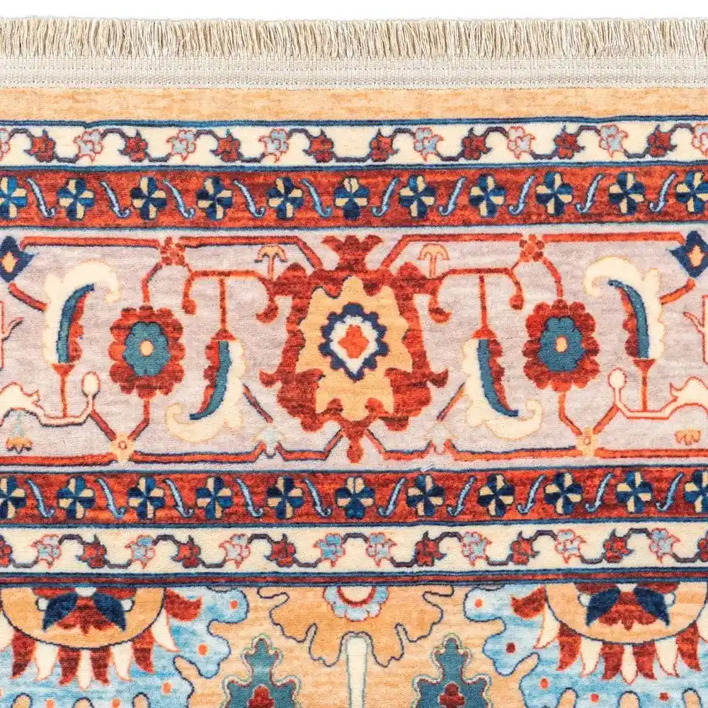فرش ماشینی سنتی طرح 25cs0260 طلایی 1000 شانه